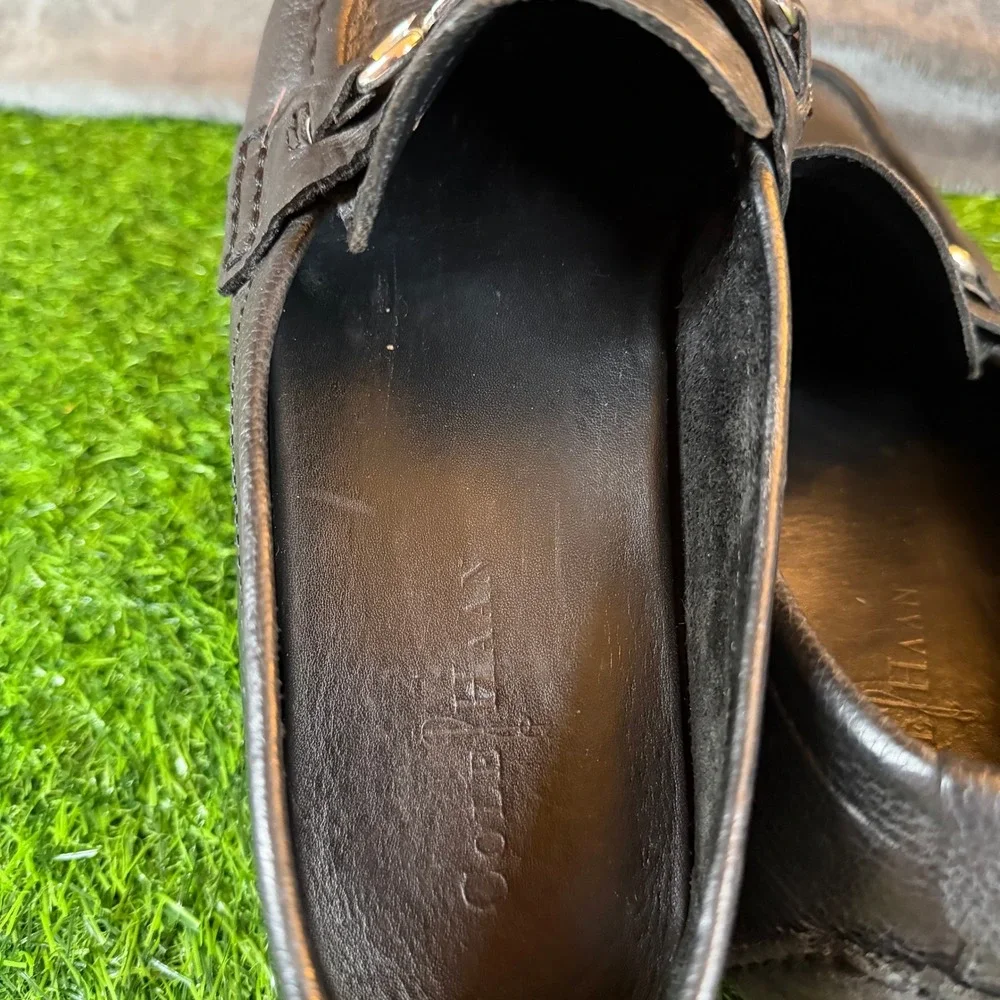 Cole Haan‎ Mens Grant Bit Black Pebbled Leather Driving Loafers C11835 Size 11M